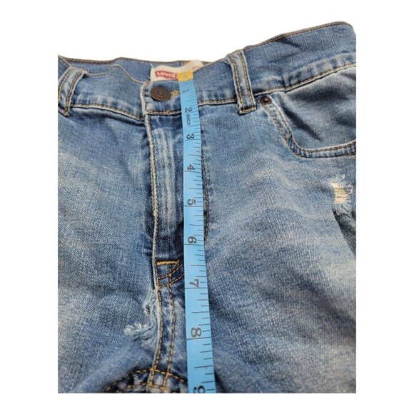 Levis 511 Slim Distressed Cut Off Frayed Blue Jean Shorts Boy’s Size 14 Reg W27” - Picture 4 of 8